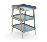 Table à langer TSUGA - Bois massif et MDF - L.58 x P.71,1 x H.101,2 cm - Pour matelas 50x70 cm - Bleu orage