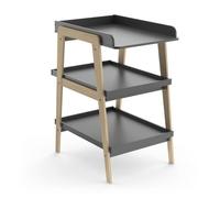 Table à langer TSUGA - Bois massif et MDF - L.58 x P.71,1 x H.101,2 cm - Pour matelas 50x70 cm - Gris graphite