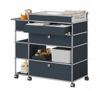 Table à langer USM Haller bleu acier - USM LOOK BOOK 34 STAHLBLAU