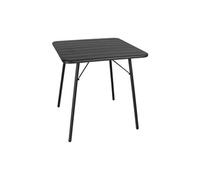Table à lattes carrée en acier Bolero 700 mm noire