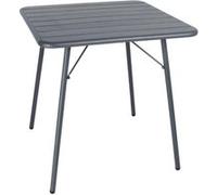 Bolero Table à lattes carrée en acier, gris, revêtement en poudre résistant à la rouille, 710(H) x 700(L) x 700(P)mm, CS730