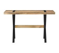 Table à manger 120x60x76 cm Bois de manguier cru avec pieds en acier enduit | Bois de manguier brut, style industriel, structure en acier enduit de poudre, grains de bois uniques, stable et durable