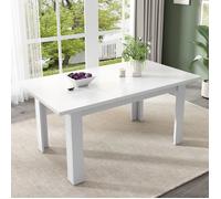 Table À Manger 120x70cm Blanche - Rangement Ouvert Multifonction - Design Moderne Minimaliste - Économie D'Espace, Style