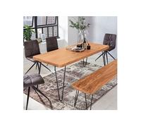 Table à manger 180x80x76 cm en acacia et pieds en métal