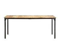 Table à manger 180x90x76 cm Bois de manguier cru avec pieds en fer enduit | Bois dur tropical, surface résistante à l'usure, pieds en fer stables, grain de bois naturel, taille généreuse 180 cm