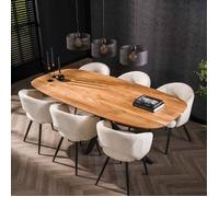 Table à manger 180x95x77 cm en acacia naturel et métal