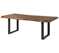 Table à Manger 220x100 en Bois de Sheesham teinté Brun Mat Pieds en U Anthracite Mat Freeform 5