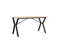 Table à manger 3282721 Cadre en Y Bois de pin massif et acier Marron clair 160x80x75 cm Intérieur