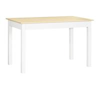 Table à manger 4-6 personne SOLIS aspect bois clair et blanc