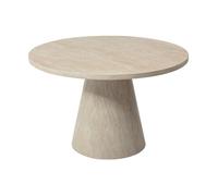 Table à manger 4 personnes en MDF - Effet travertin beige - LARIOZA