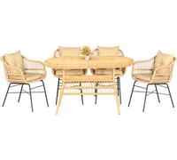 Table à manger 4x chaises Set de meubles de jardin 5pcs Terrasse Balcon Luxe Design Garniture