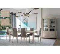 Table à manger 6x Chaise Vitrine Salle à manger Set Groupe 8pcs Meubles Design Table