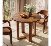 Table à manger 80 cm en bois massif, marron rustique, ronde, place pour 2-4 personnes, pétales sculptés, style campagne, petite table à manger pour appartement et cuisine À propos de cet article✔️Form