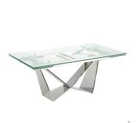 Table à manger extensible en verre 1027C, 160/190/220 x 90 x 75 cm. -