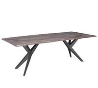 Table à manger acacia gris laqué 220x100x76 cm (BxTxH) FREEFORM #55