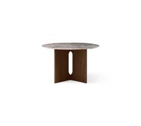 Table à Manger Audo Androgyne Ø120 Chêne Teinté foncé/Gris Galaxy