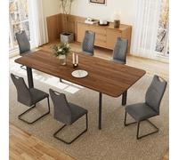 Table à Manger avec 4 à 8 chaises, Table Extensible élégante et Moderne en Panneaux MDF pour Le Salon 160 à 200 cm
