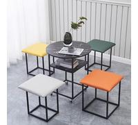Table a Manger avec 4 Chaises Encastrable, Ensemble Table et Chaise Salle a Manger de Jardin, Table de Club de Salle de Réception de Bureau, Prend Peu de Place(Black)
