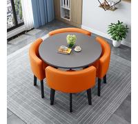 Table à Manger avec 4 Chaises Ensemble Table et 4 Chaises Encastrables Carré Round Conference Table Table Ronde avec 4 Chaises Table et Chaises Salle Manger pour Salon Cuisine ,028,80cm/31.5in