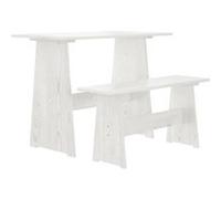 Table à Manger avec Banc Dîner Repas Cuisine Blanc Bois de Pin Solide vidaXL
