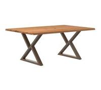 Table à manger avec bord vivant 180x100x74 cm bois massif chêne