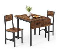 Table à Manger avec Chaises, Hauteur d'assise 45,4 cm, Style Industriel, pour Petits Espaces, Salon, Marron Rustique et Noir