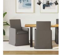 Table a manger avec chaises Vidaxl aises de salle à manger 2 pcs Gris clair 57 x 67 x 95 cm Lin