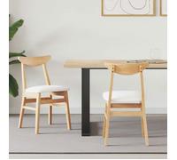 Table a manger avec chaises Vidaxl aises de salle à manger 2 pcs Naturel 42 x 47.5 x 81 cm