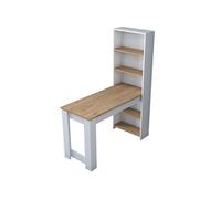 - Table à manger avec étagère en bois - Marron et blanc