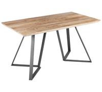 Table à Manger avec Pieds en Métal Noir 140 x 80 cm en MDF Bois Clair Upton
