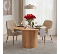 Table à manger BAHIA 6 personnes diamètre 120 cm / Décor Chêne artisan