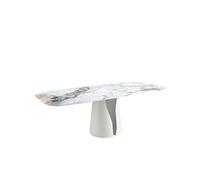 Table à manger baril ovale marbre porcelaine 1135C, Ø238 x 110 x 76