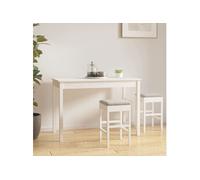 Vidaxl Table À Manger Blanc 110x55x75 Cm Bois Massif De Pin Blanc