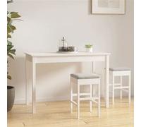 Table à manger Blanc 110x55x75 cm Bois massif de pin blanc G