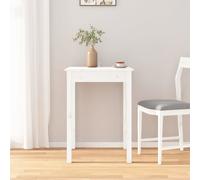 Vidaxl Table À Manger Blanc 110x55x75 Cm Bois Massif De Pin Blanc