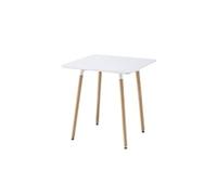 | Table à manger blanche carrée MDF et bois de hêtre - Hedvig