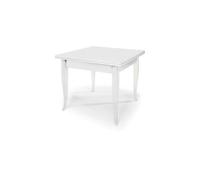 Table à manger - BLANCHE - Modèle Art Pauvre - 90x90 cm - Extensible jusqu'à 180 cm - 8 places