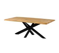 Table à manger - Bois massif de chêne sauvage - 200x100 cm - Pieds Mikado- SEATTLE