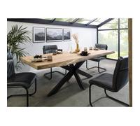 Table à manger - Bois massif de manguier - 180x90 cm - Beige-Anthracite mat - Pieds Spider - FREEFORM 5