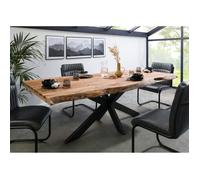 Table à manger - Bois massif de palissandre - 180x90 cm - Bois sablé-Anthracite mat - Pieds Spider - FREEFORM 5