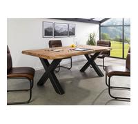 MASSIVMOEBEL24.DE Table à Manger Sheesham Natur coloré Freeform | 180x90x77 cm (BxTxH)74kgModernedémontémassif