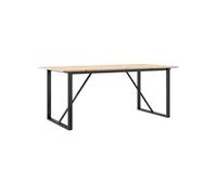 vidaXL Table à manger cadre en O 180x90x75 cm bois de pin massif acier Marron