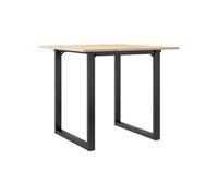 Vidaxl Table À Manger Cadre En O 80x80x75 Cm Bois De Pin Massif Fonte Marron