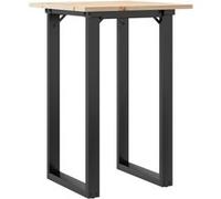 vidaXL Table à manger Cadre en O Bois de pin massif et acier 50x50x75 cm