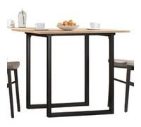 vidaXL Table à Manger Cadre en O, Table à Dîner, Table de Repas Cuisine Restaurant Intérieur, 90x90x75 cm Bois de Pin Massif et Acier