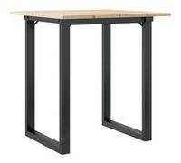 vidaXL Table à manger cadre en O 60x60x75 cm bois de pin massif fonte marron G