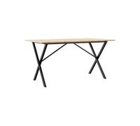 Table à Manger Cadre en X 160x80x75 cm Bois de Pin Massif et Acier 3282699