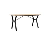 Table à Manger Cadre en Y 140x80x75,5 cm Bois de Pin Massif et Acier 3282786