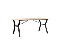 Table à Manger Cadre en Y 180x90x75,5 cm Bois de Pin Massif et Acier 3282788