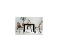 Table à manger CAPRI 81B fixe carrée Chêne artisanal noir 90 x 67 cm
